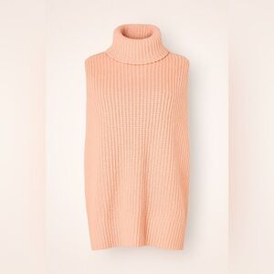 Pearl by Lela Rose Sleeveless Turtleneck Sweater Pink 100% Wool Size Medium